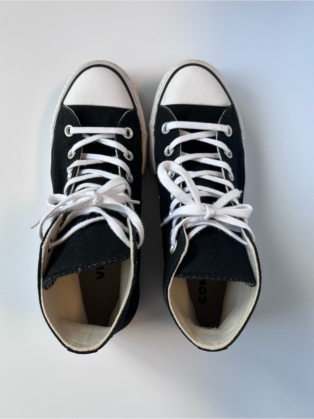 CONVERSE Chuck Taylor All Star High Top Platform Black Sneakers Women’s Size 7.5 - Picture 5 of 10